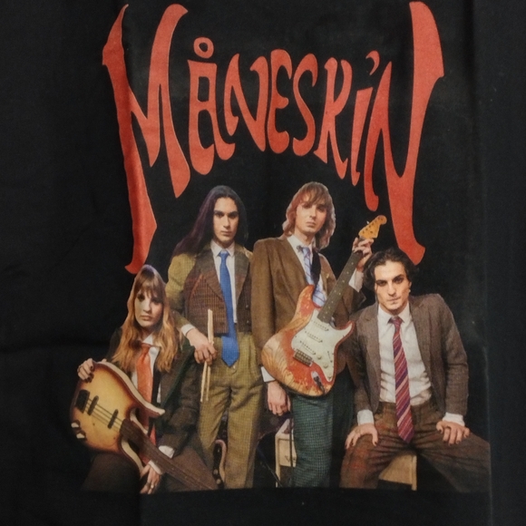 Gildan Black Måneskin Band T-Shirt - Picture 2 of 6